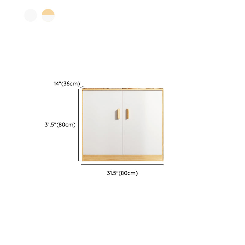 Contemporary Style Credenza Wood Server with Cabinets and Drawers