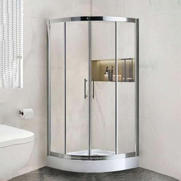 Modern Shower Stall Tempered Glass Easy Clean Glass Double Sliding Corner Shower Kit