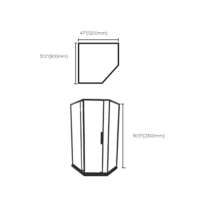 Modern Clear Glass Double Sliding Shower Enclosure Framed Shower Enclosure