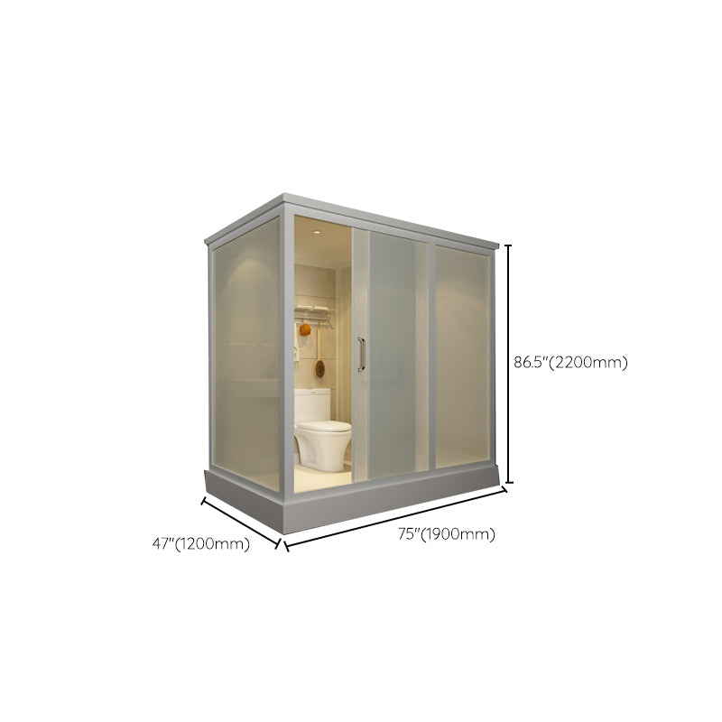 Contemporary Framed Shower Stall Frosted Shower Stall with Ceiling