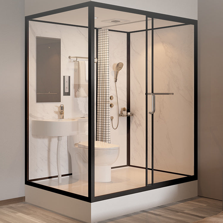 Tempered Glass Shower Stall with Shower Base Rectangle Shower Stall