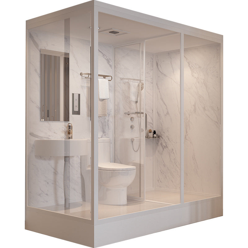 Tempered Glass Shower Stall with Shower Base Rectangle Shower Stall