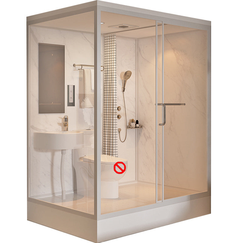 Tempered Glass Shower Stall with Shower Base Rectangle Shower Stall