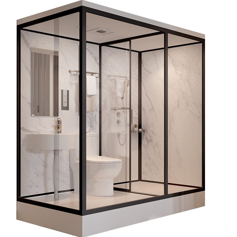 Tempered Glass Shower Stall with Shower Base Rectangle Shower Stall