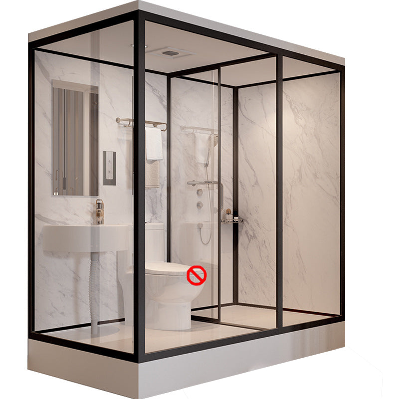 Tempered Glass Shower Stall with Shower Base Rectangle Shower Stall