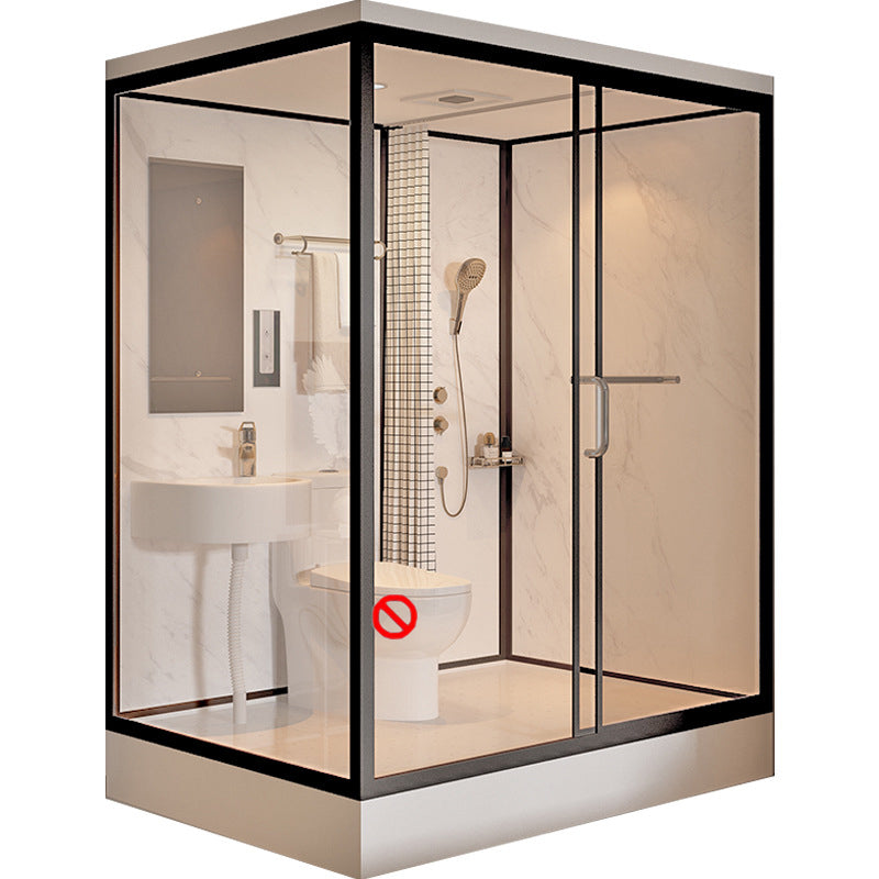 Tempered Glass Shower Stall with Shower Base Rectangle Shower Stall