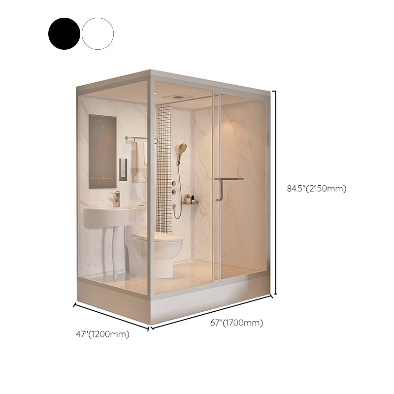 Tempered Glass Shower Stall with Shower Base Rectangle Shower Stall