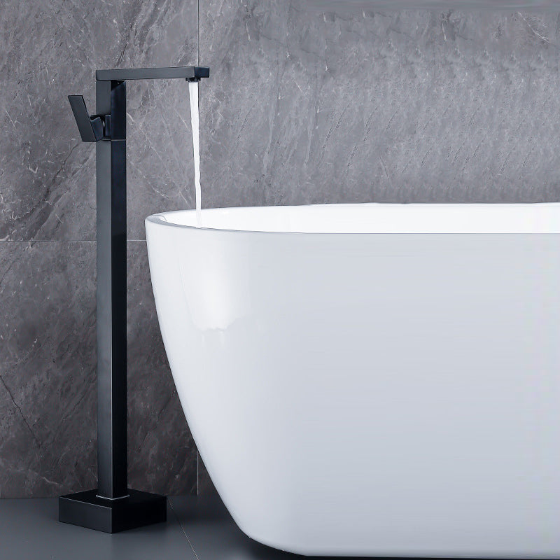 Contemporary Freestanding Tub Filler Brass Tub Filler with Hand-shower