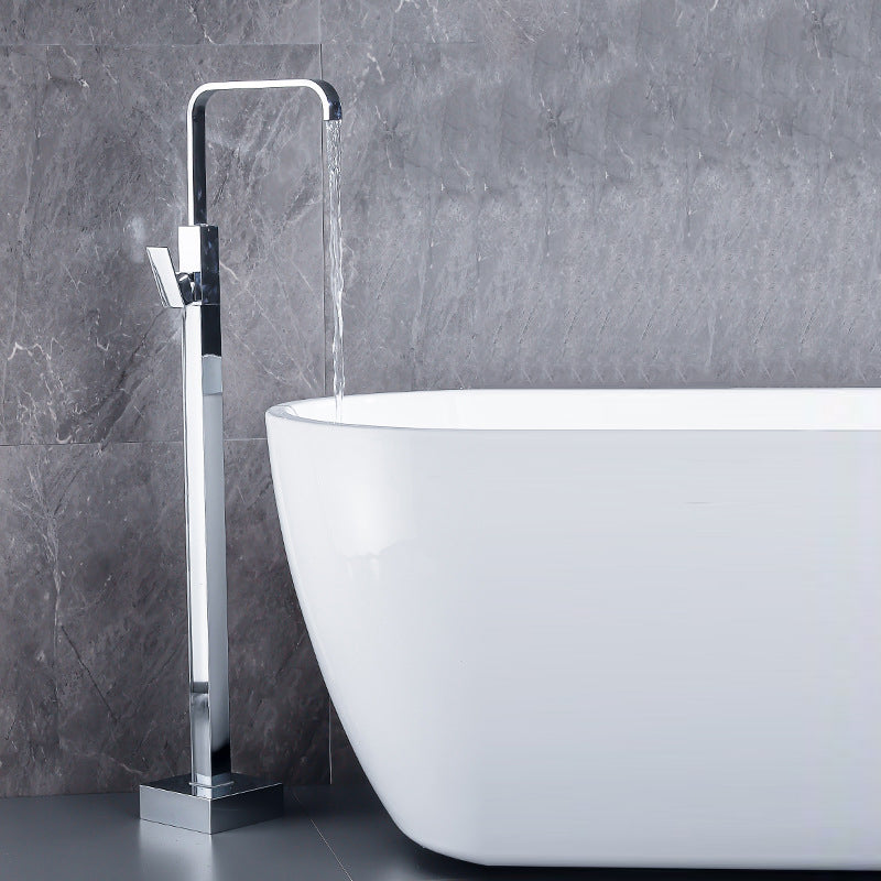 Contemporary Freestanding Tub Filler Brass Tub Filler with Hand-shower