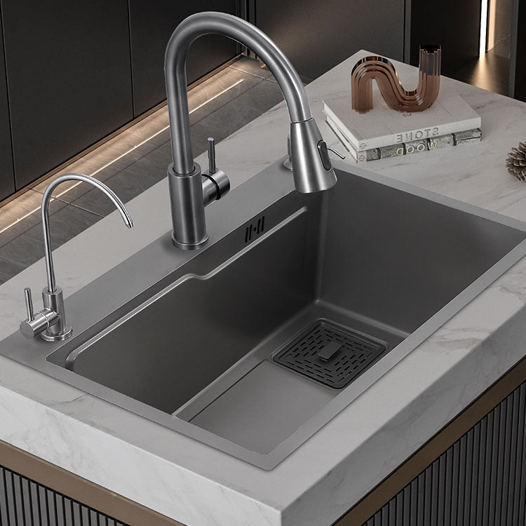 Contemporary Black Sink Stainless Steel Kitchen Sink with Soundproofing