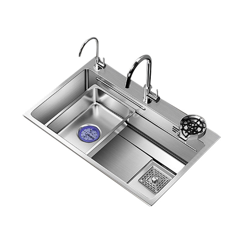 Modern Kitchen Sink Stainless Steel Strainer Kitchen Sink with Faucet in Chrome