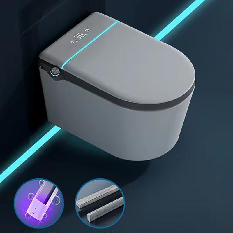 Contemporary White Elongated Foot Sensor Heated Seat Smart Toilet