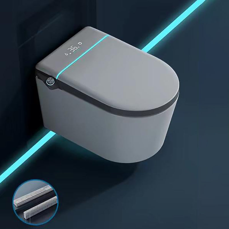 Contemporary White Elongated Foot Sensor Heated Seat Smart Toilet