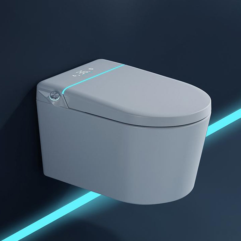 Contemporary White Elongated Foot Sensor Heated Seat Smart Toilet