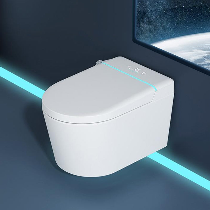 Contemporary White Elongated Foot Sensor Heated Seat Smart Toilet