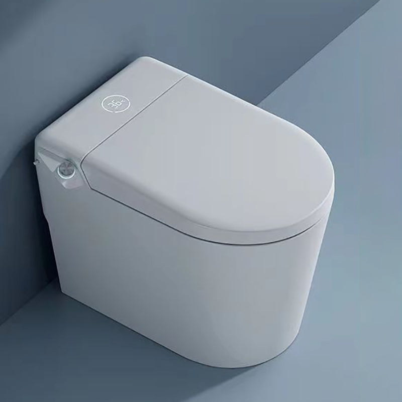 Contemporary White Elongated Foot Sensor Heated Seat Smart Toilet