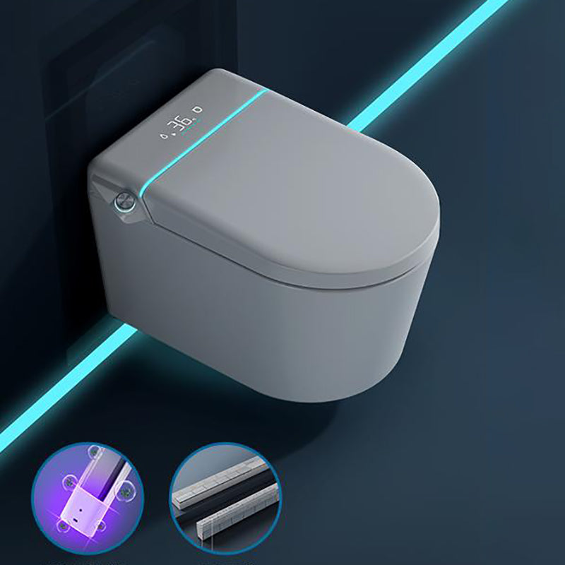 Contemporary White Elongated Foot Sensor Heated Seat Smart Toilet