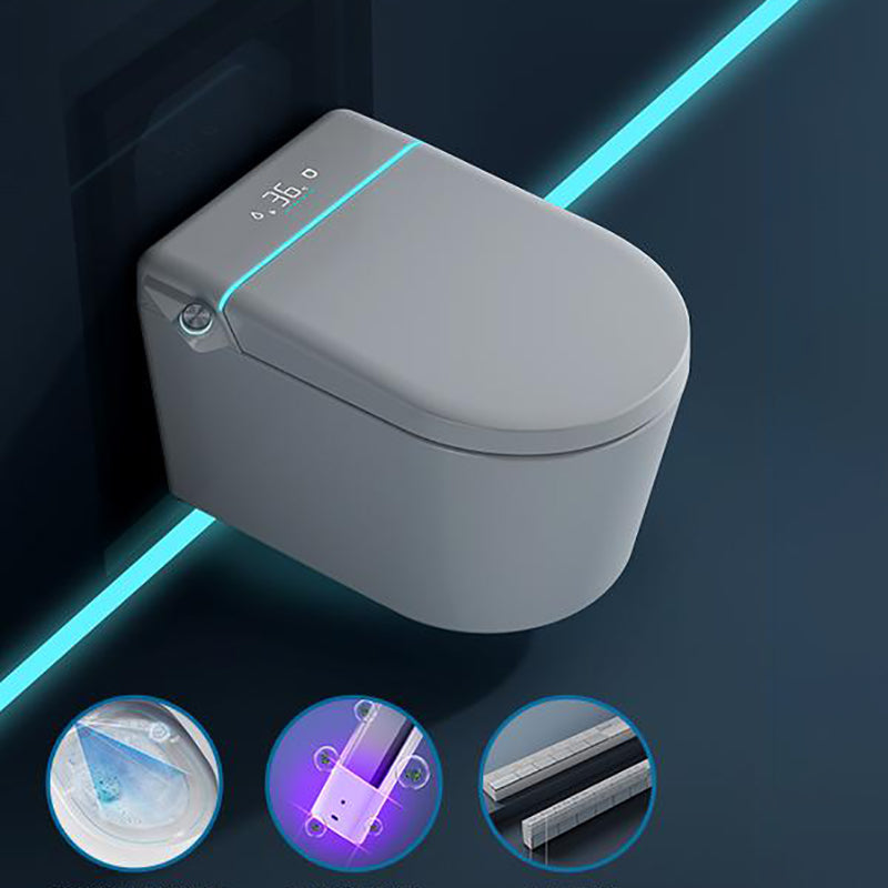 Contemporary White Elongated Foot Sensor Heated Seat Smart Toilet