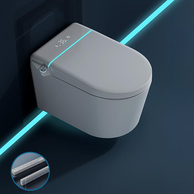 Contemporary White Elongated Foot Sensor Heated Seat Smart Toilet