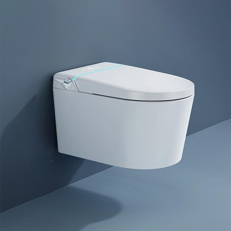 Contemporary White Elongated Foot Sensor Heated Seat Smart Toilet