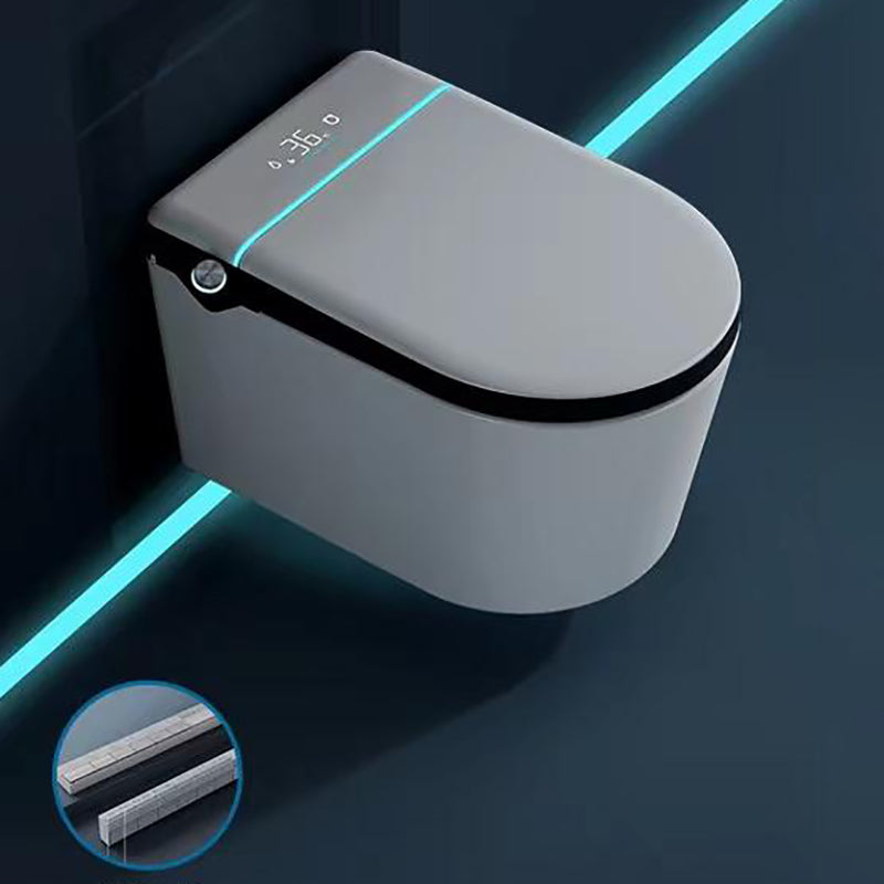 Contemporary White Elongated Foot Sensor Heated Seat Smart Toilet