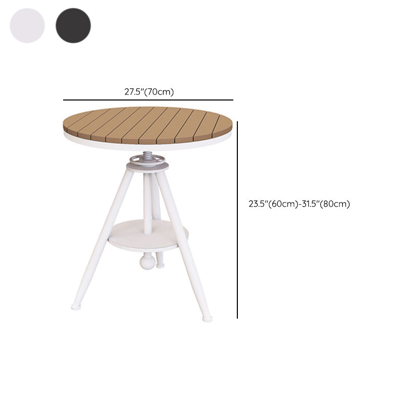 Modern Round Adjustable Height Patio Table Iron Frame Rust Resistant Patio Table