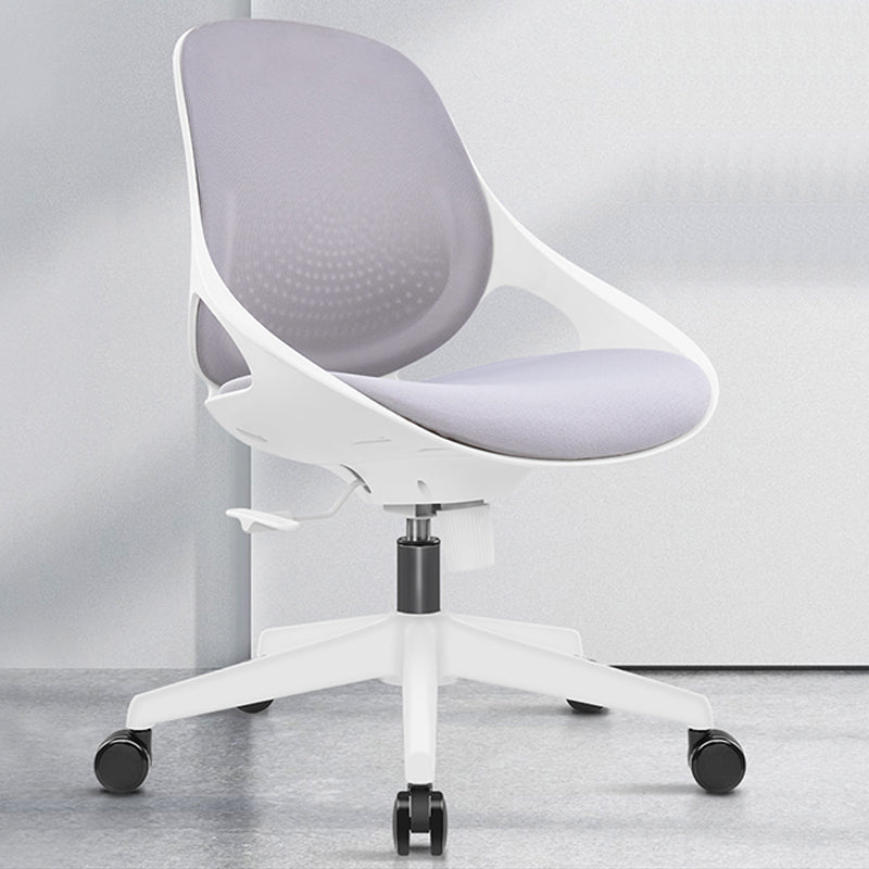 Armless Desk Chair Modern Adjustable Seat Height Chair with Wheels