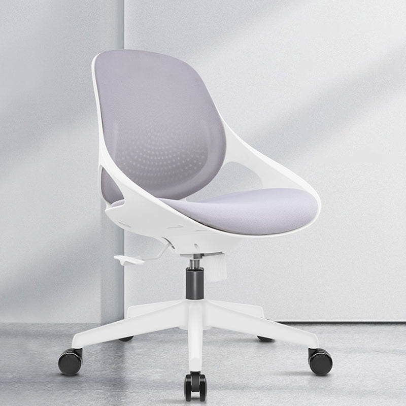 Armless Desk Chair Modern Adjustable Seat Height Chair with Wheels