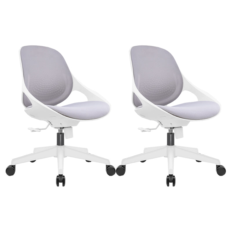 Armless Desk Chair Modern Adjustable Seat Height Chair with Wheels