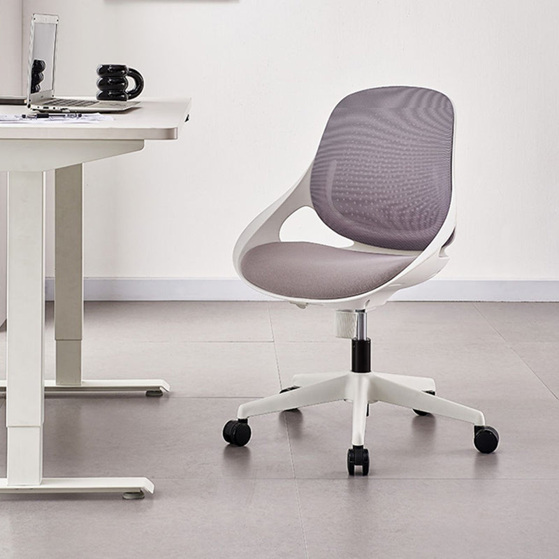 Armless Desk Chair Modern Adjustable Seat Height Chair with Wheels