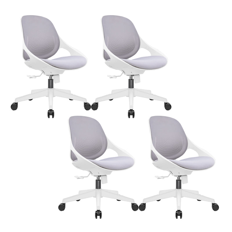 Armless Desk Chair Modern Adjustable Seat Height Chair with Wheels