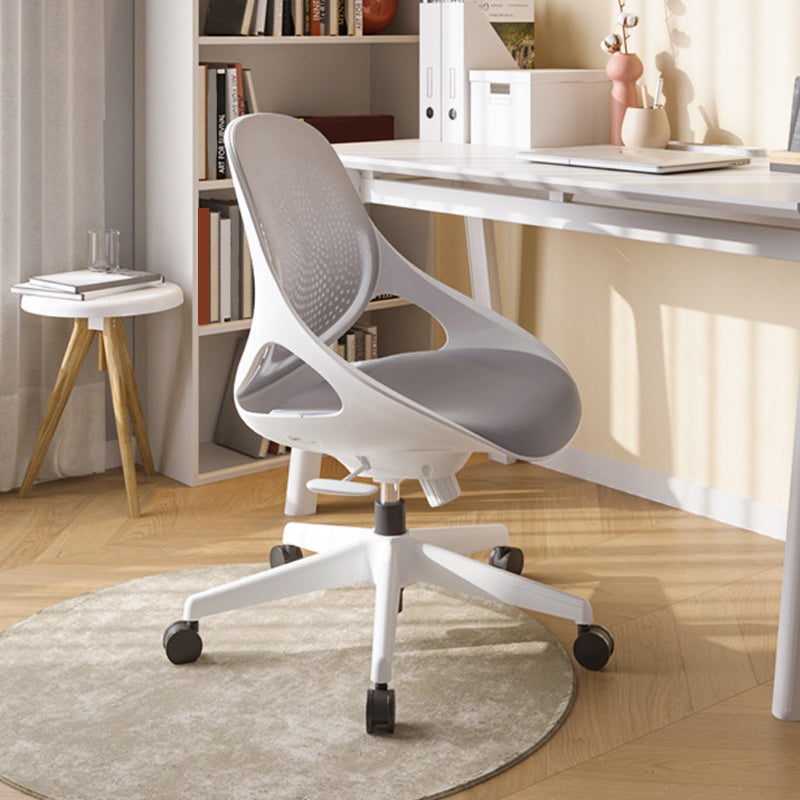 Armless Desk Chair Modern Adjustable Seat Height Chair with Wheels