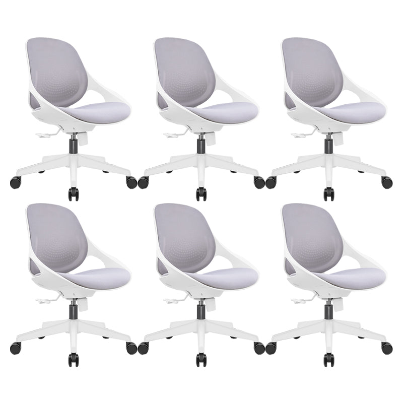 Armless Desk Chair Modern Adjustable Seat Height Chair with Wheels