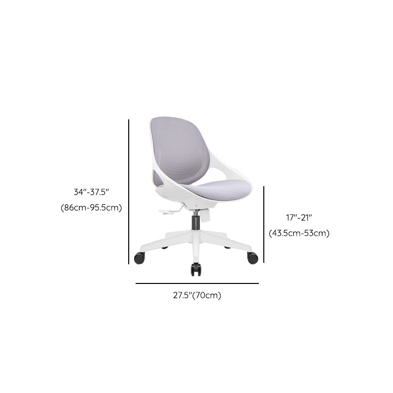 Armless Desk Chair Modern Adjustable Seat Height Chair with Wheels