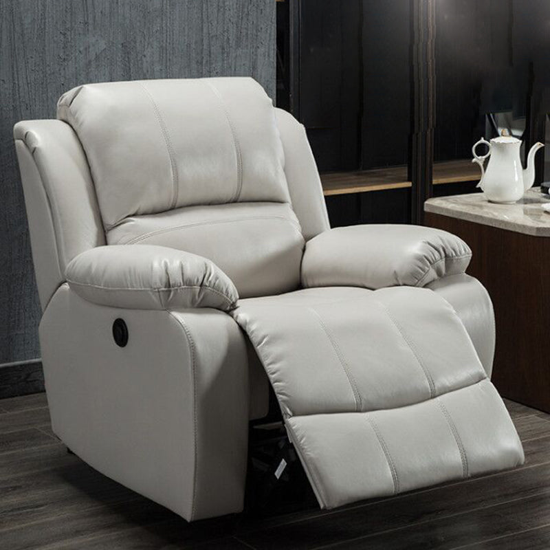 36.6" W Faux Leather Standard Recliner Swivel Base Single Recliner with USB Charge Port