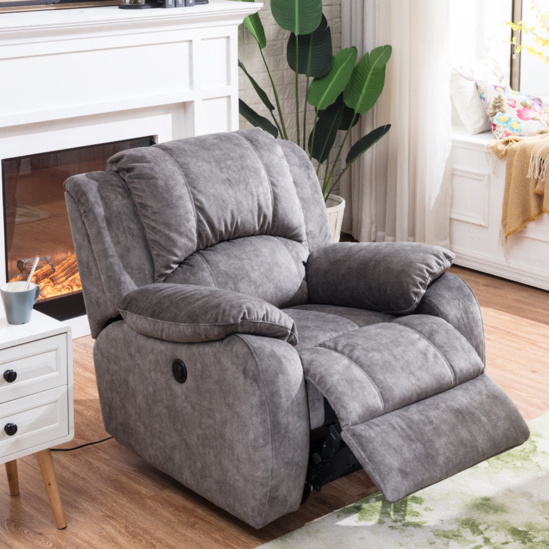 Faux Leather Recliner with Lumbar Metal Frame Standard Recliner Chair