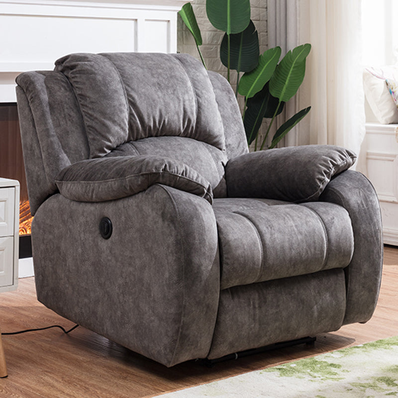 Faux Leather Recliner with Lumbar Metal Frame Standard Recliner Chair