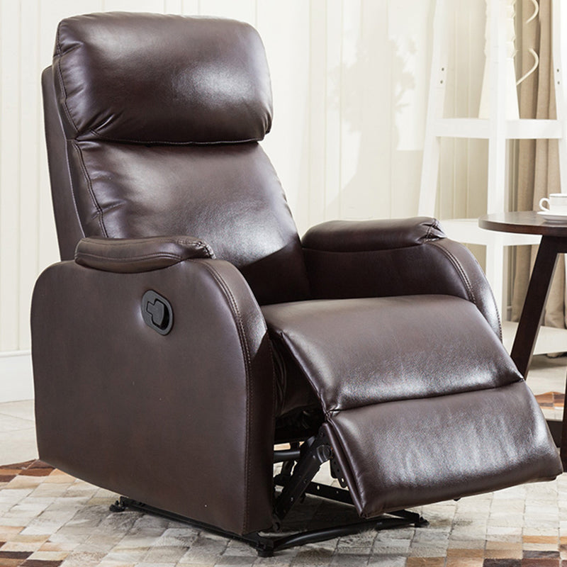 Traditional Leather Recliner Upholstered Solid Color Recliners