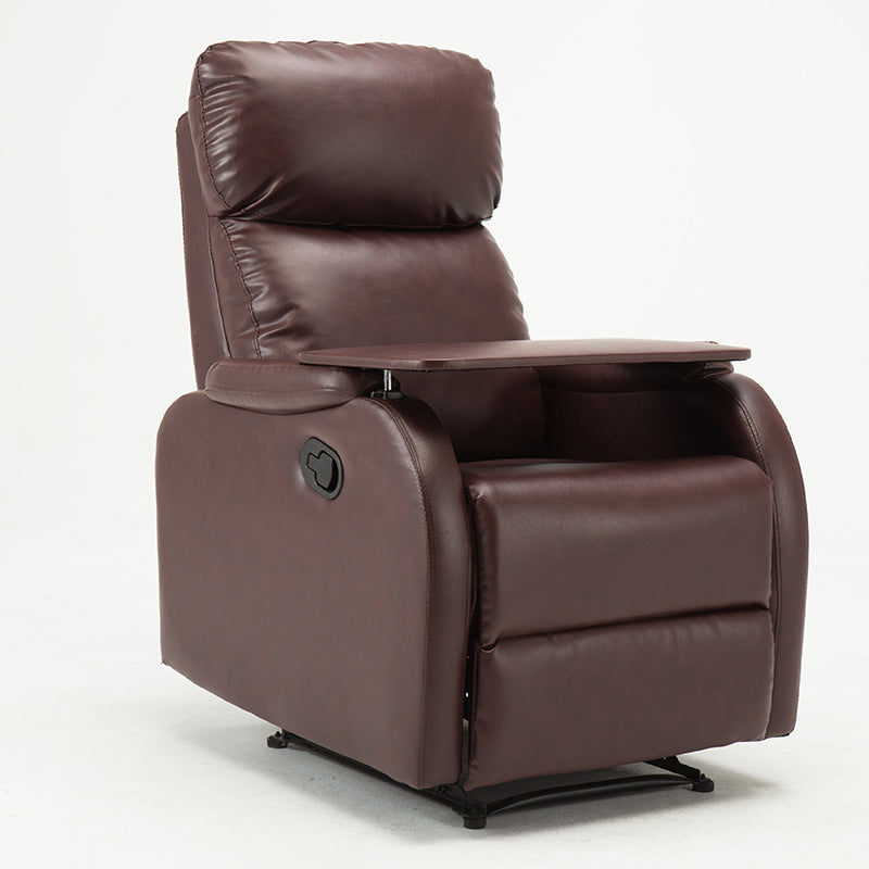 Traditional Leather Recliner Upholstered Solid Color Recliners