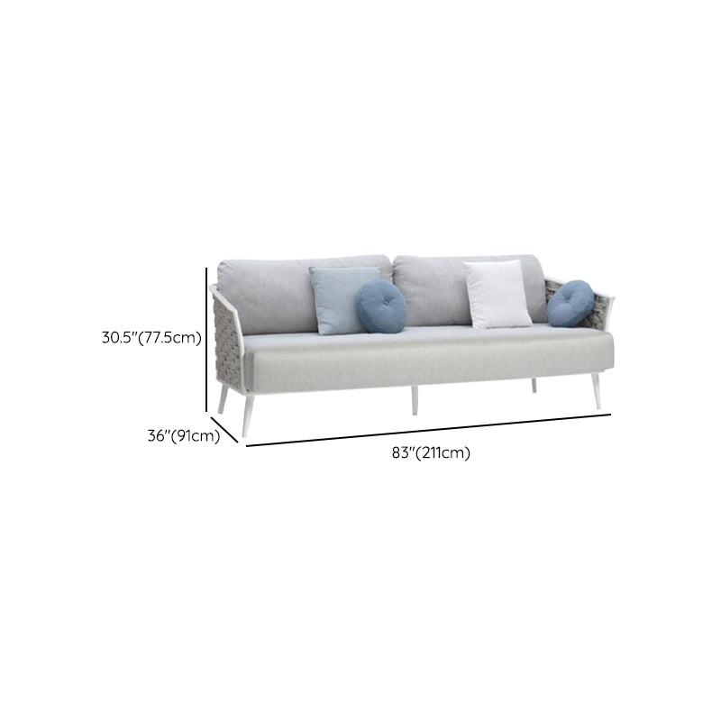 Modern Metal Frame Outdoor Sofa UV Resistant Patio Sofa with Cushion