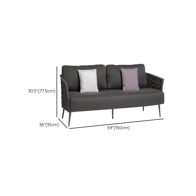 Modern Metal Frame Outdoor Sofa UV Resistant Patio Sofa with Cushion