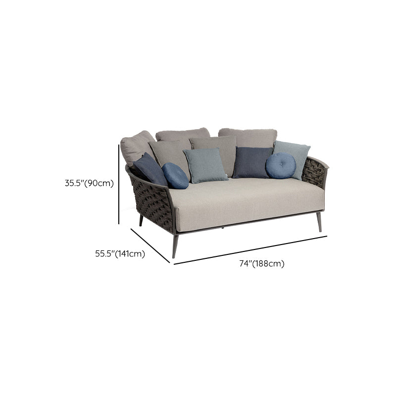 Modern Metal Frame Outdoor Sofa UV Resistant Patio Sofa with Cushion