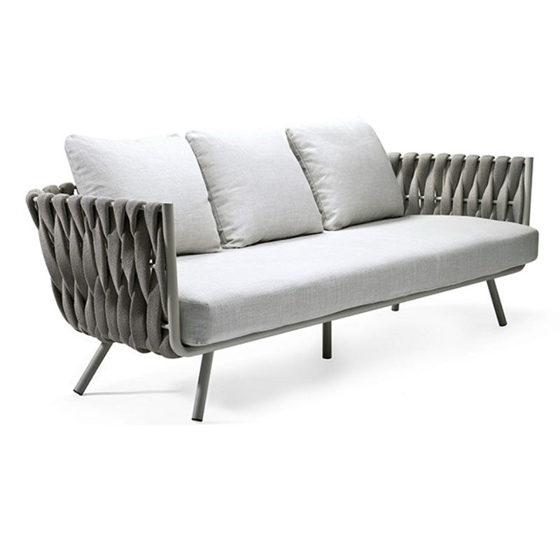 Contemporary Metal Frame Outdoor Sofa Water Resistant Patio Sofa with Cushion