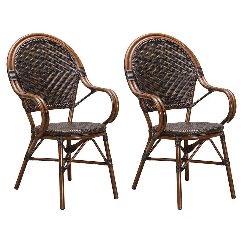 Tropical High Backrest Armed Chairs with Arm Rattan Dining Armchair