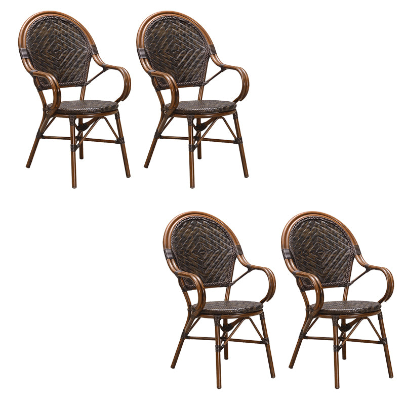 Tropical High Backrest Armed Chairs with Arm Rattan Dining Armchair