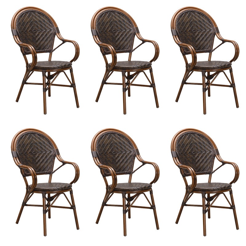 Tropical High Backrest Armed Chairs with Arm Rattan Dining Armchair