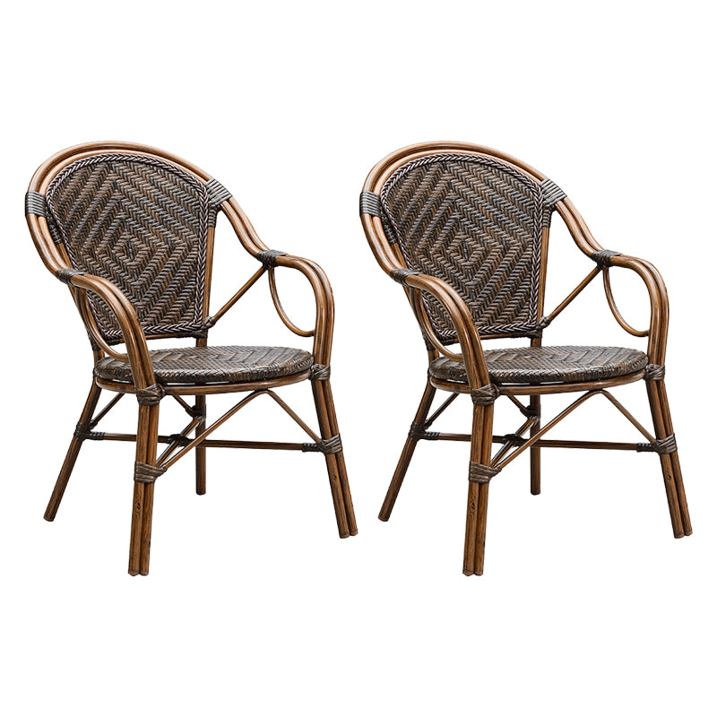 Tropical High Backrest Armed Chairs with Arm Rattan Dining Armchair