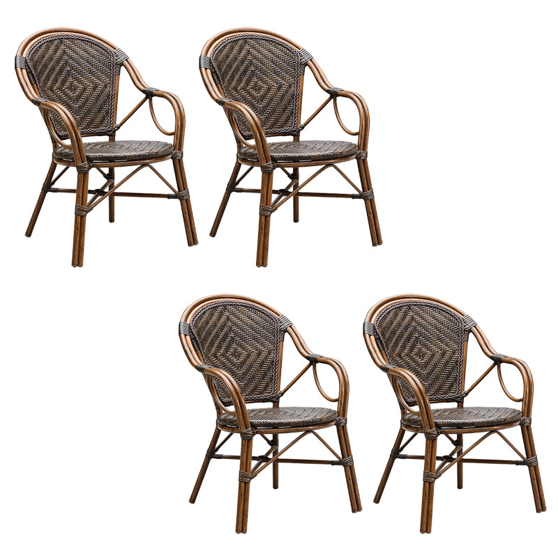 Tropical High Backrest Armed Chairs with Arm Rattan Dining Armchair