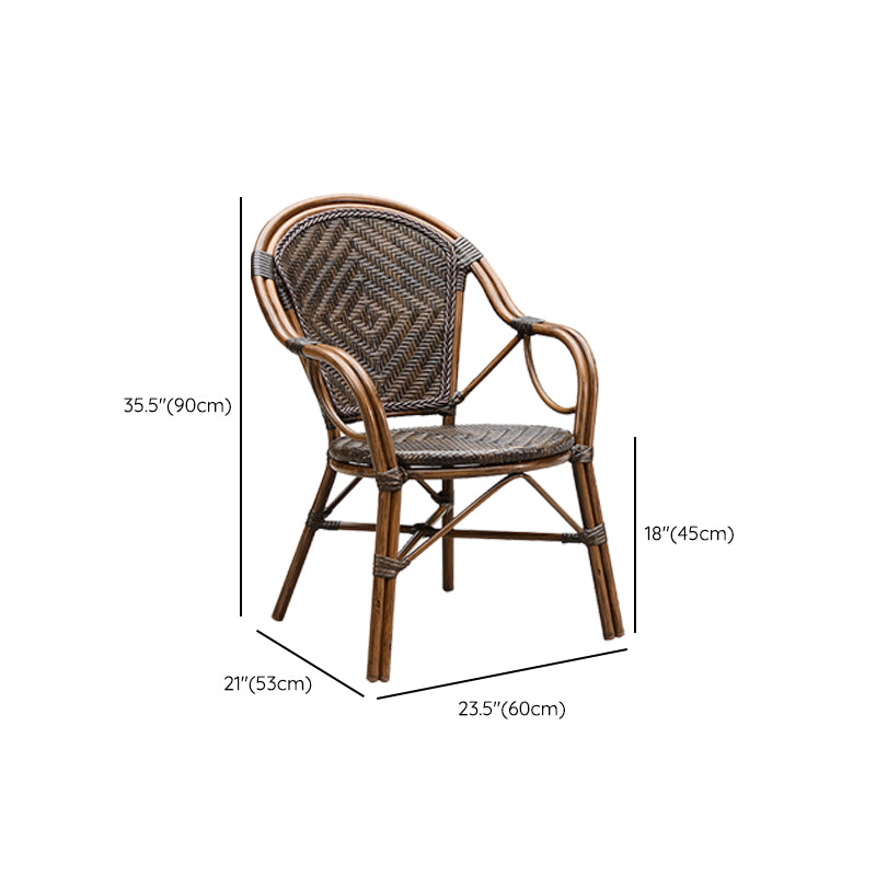 Tropical High Backrest Armed Chairs with Arm Rattan Dining Armchair