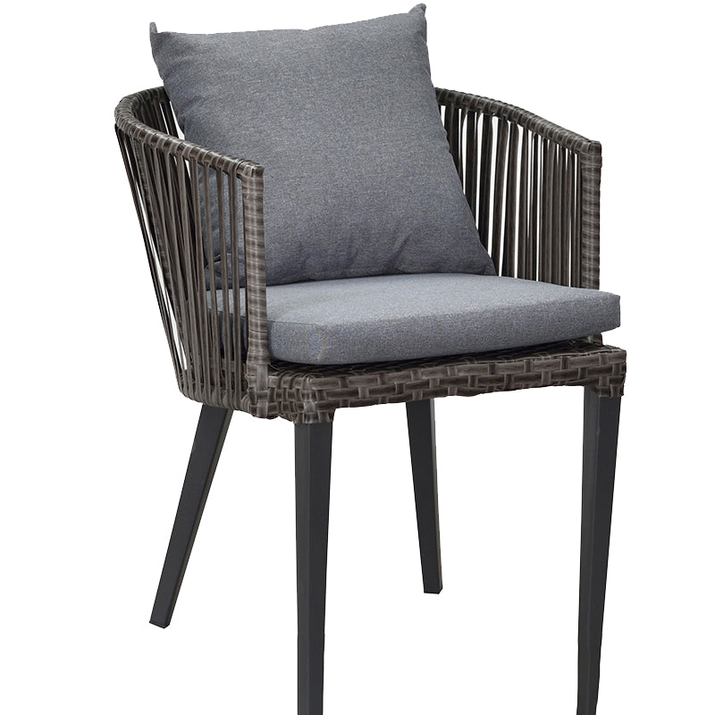 Metal Industrial Black Dining Armchair with Arm Patio Dining Chair